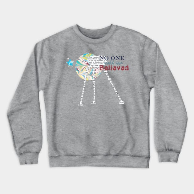 First Lines:H G Wells,War of the Worlds Crewneck Sweatshirt by MarbleCloud